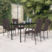 5 Piece Outdoor Dining Set Brown and Black Tbkktnp