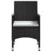 5 Piece Outdoor Dining Set with Cushions Black Tbkktto