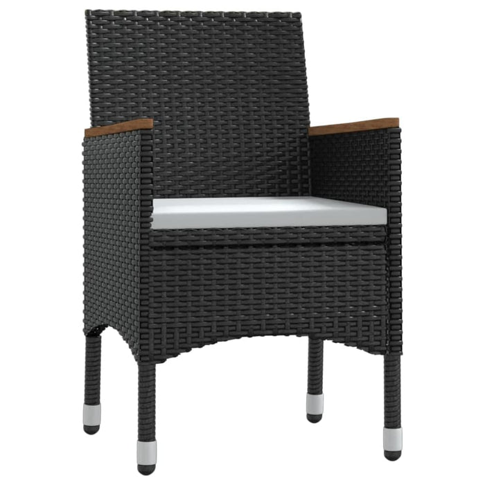 5 Piece Outdoor Dining Set with Cushions Black Tbkktto