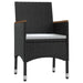 5 Piece Outdoor Dining Set with Cushions Black Tbkktto