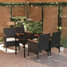 5 Piece Outdoor Dining Set with Cushions Black Tbkktto