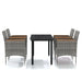 5 Piece Outdoor Dining Set with Cushions Grey and Black