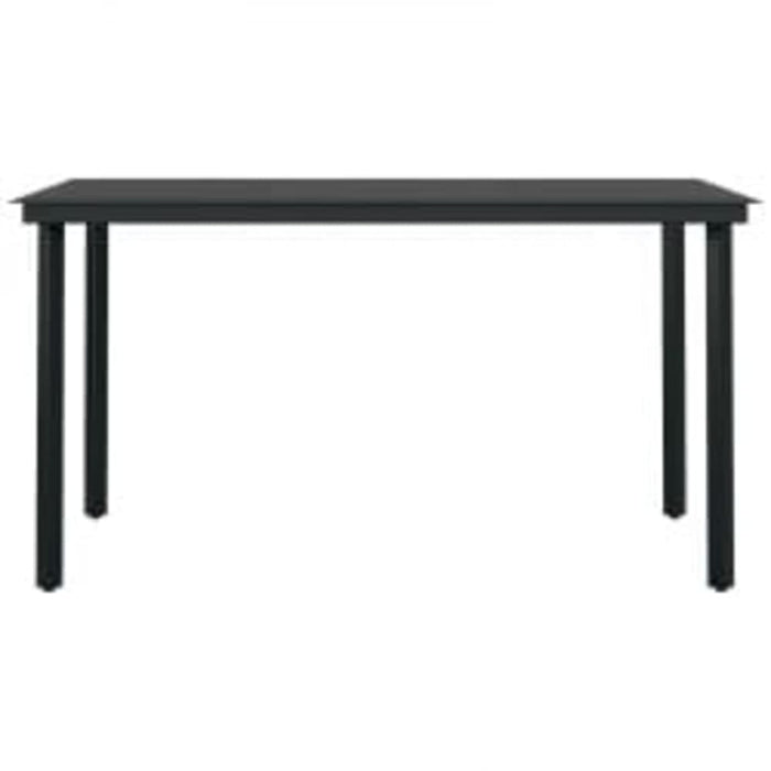 5 Piece Outdoor Dining Set with Cushions Grey and Black