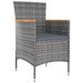 5 Piece Outdoor Dining Set with Cushions Poly Rattan Grey