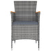 5 Piece Outdoor Dining Set with Cushions Poly Rattan Grey