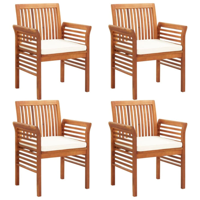 5 Piece Outdoor Dining Set With Cushions Solid Wood Acacia