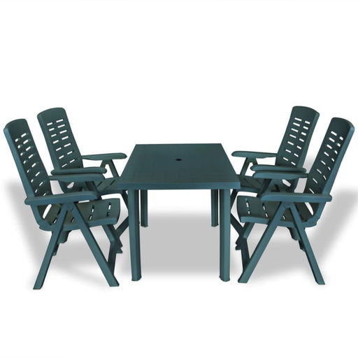 5 Piece Outdoor Dining Set Plastic Green Xipbik