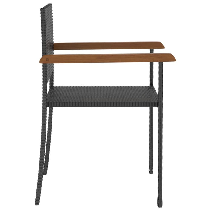 5 Piece Outdoor Dining Set Poly Rattan Black Tbpktll