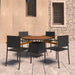5 Piece Outdoor Dining Set Poly Rattan Black Tbpktll