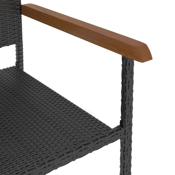 5 Piece Outdoor Dining Set Poly Rattan Black Tbpktll