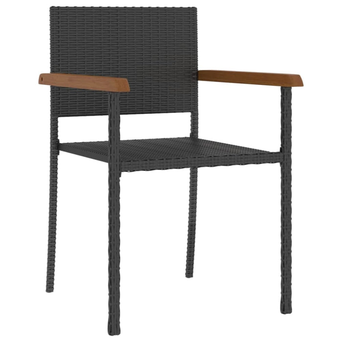 5 Piece Outdoor Dining Set Poly Rattan Black Tbpktll