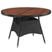 5 Piece Outdoor Dining Set Poly Rattan Black Tbpktll