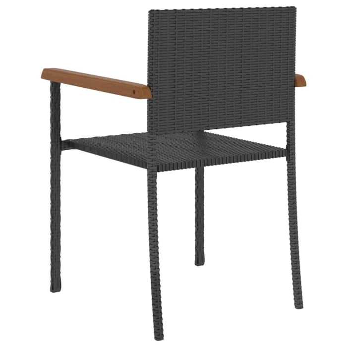 5 Piece Outdoor Dining Set Poly Rattan Black Tbpktll