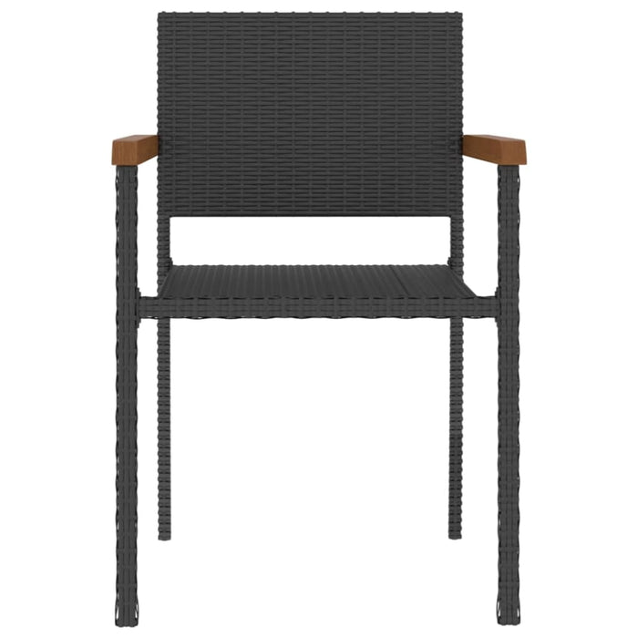 5 Piece Outdoor Dining Set Poly Rattan Black Tbpktll