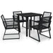 5 Piece Outdoor Dining Set Pvc Rattan Black Tbpnxnx