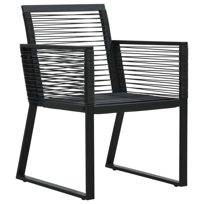 5 Piece Outdoor Dining Set Pvc Rattan Black Tbpnxnx