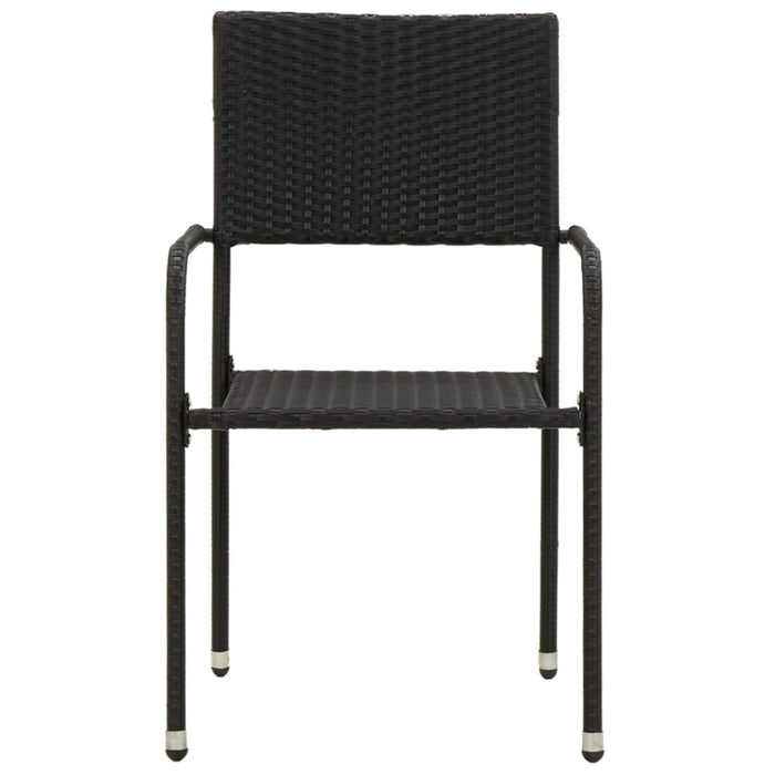 5 Piece Outdoor Dining Set Poly Rattan Black Toxbbkl