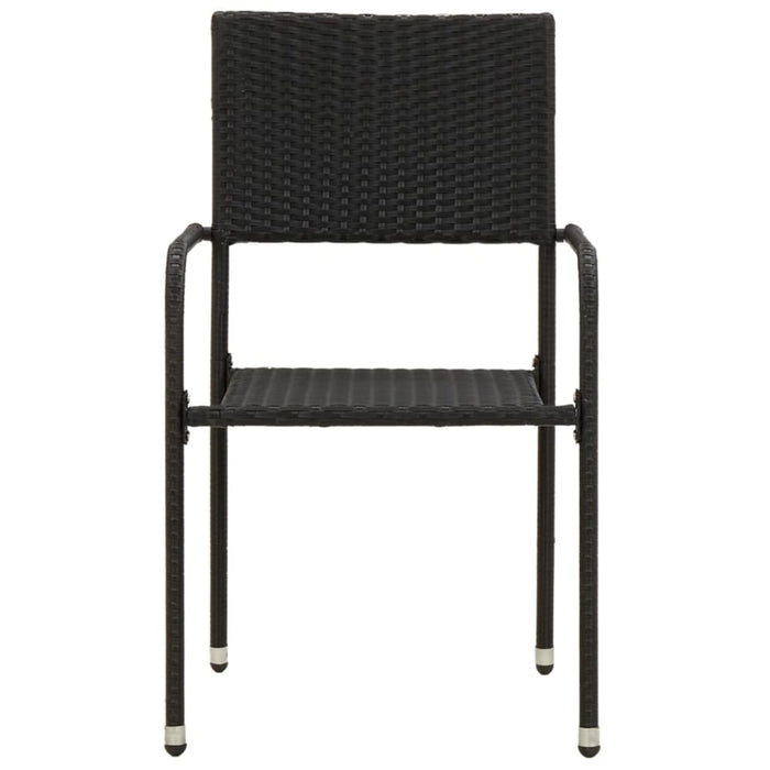 5 Piece Outdoor Dining Set Poly Rattan Black Toxbbni