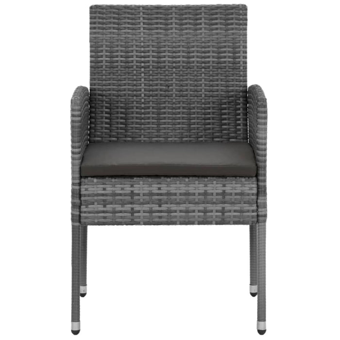 5 Piece Outdoor Dining Set Poly Rattan Grey Toxboba