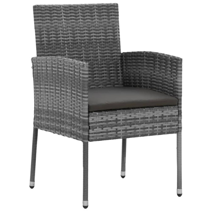 5 Piece Outdoor Dining Set Poly Rattan Grey Toxboba