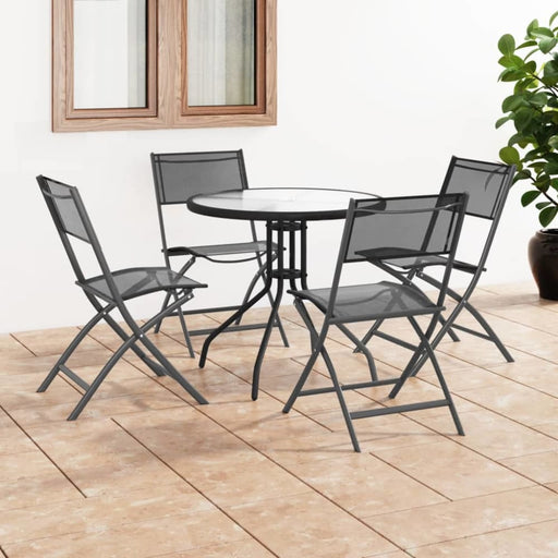 5 Piece Outdoor Dining Set Steel Tbitpbt