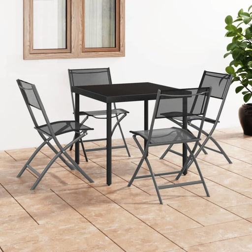 5 Piece Outdoor Dining Set Steel Tbitpbx