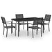 5 Piece Outdoor Dining Set Steel Tbitpol
