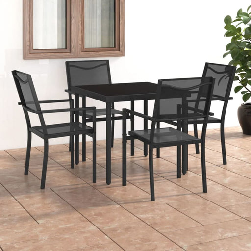 5 Piece Outdoor Dining Set Steel Tbitpxt