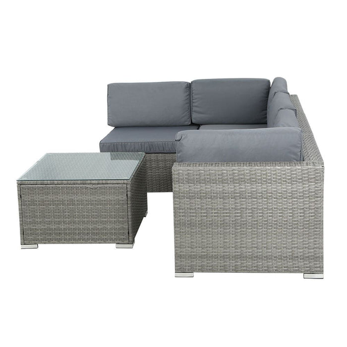 5-piece Outdoor Furniture Sofa Set Wicker Lounge Setting