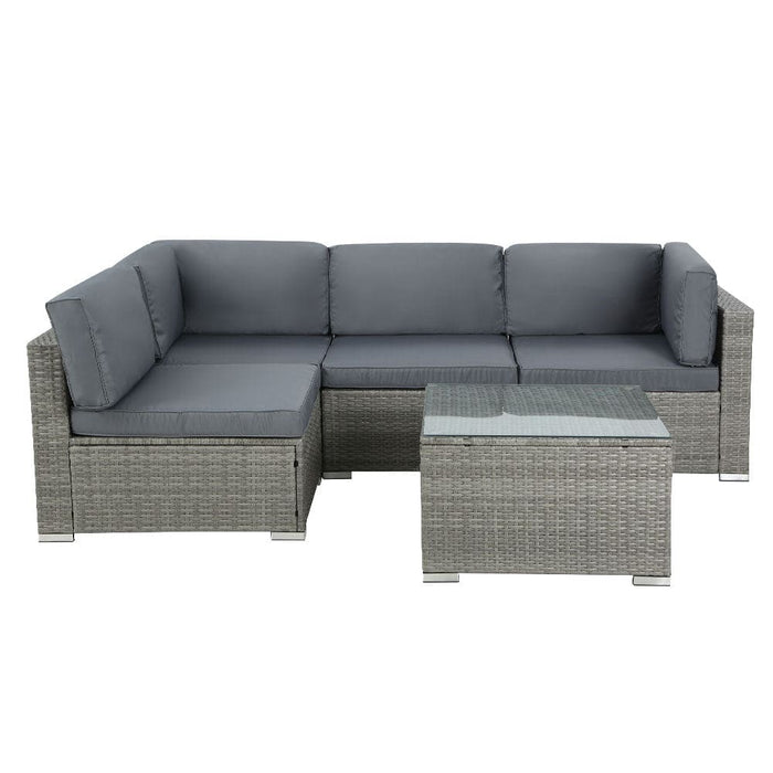 5-piece Outdoor Furniture Sofa Set Wicker Lounge Setting