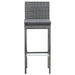5 Piece Outdoor Bar Set Poly Rattan and Acacia Wood Grey