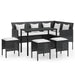 5 Piece L-shaped Couch Sofa Set with Cushions Poly Rattan