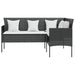 5 Piece L-shaped Couch Sofa Set with Cushions Poly Rattan
