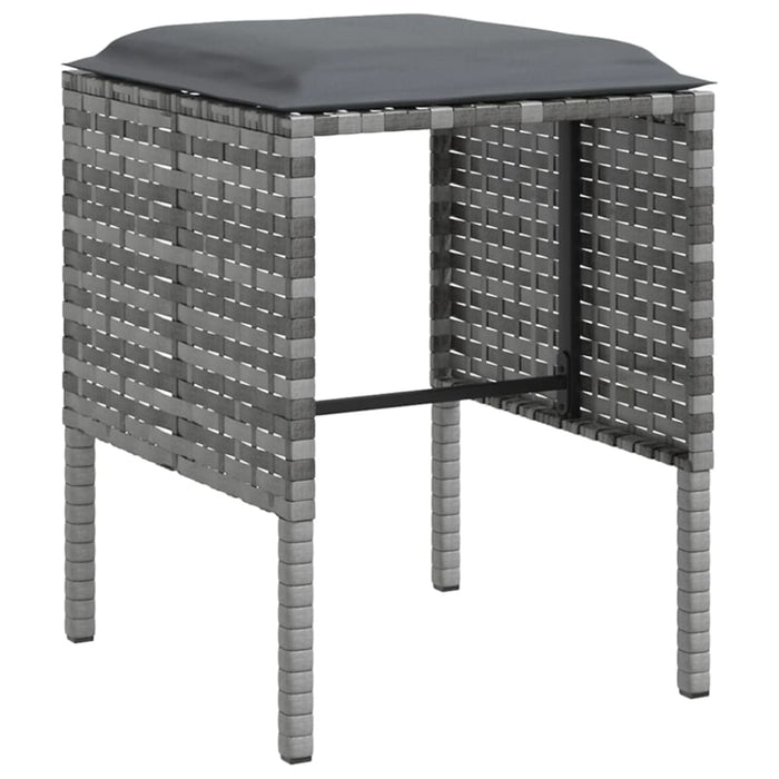 5 Piece L-shaped Couch Sofa Set with Cushions Poly Rattan