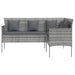 5 Piece L-shaped Couch Sofa Set with Cushions Poly Rattan
