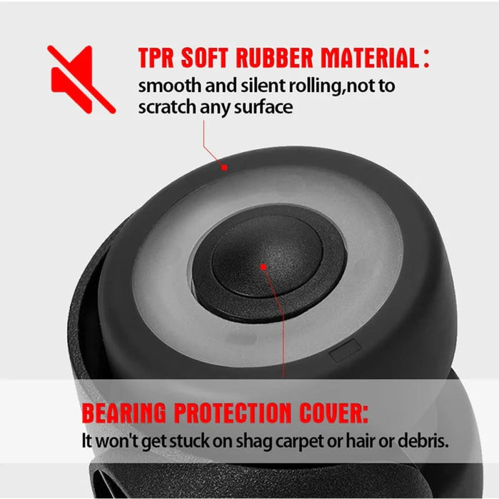 5 Piece Tpr Rubber Office Chair Wheels 2 Universal Mute