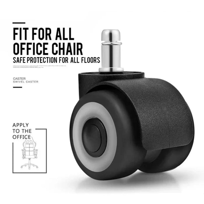 5 Piece Tpr Rubber Office Chair Wheels 2 Universal Mute