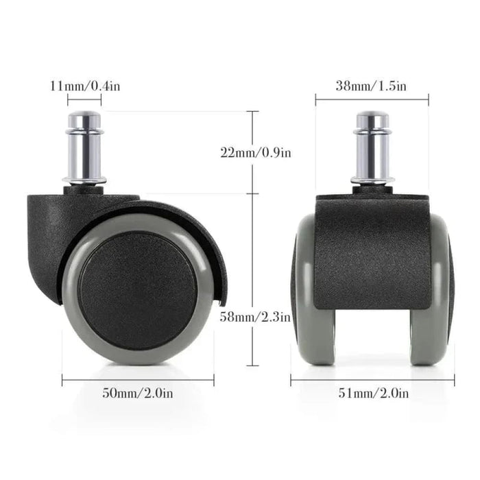 5 Piece Universal Mute Caster Set For Office Chairs 50kg