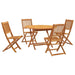 5 Pieces Garden Dining Set Solid Wood Acacia Txbttpt
