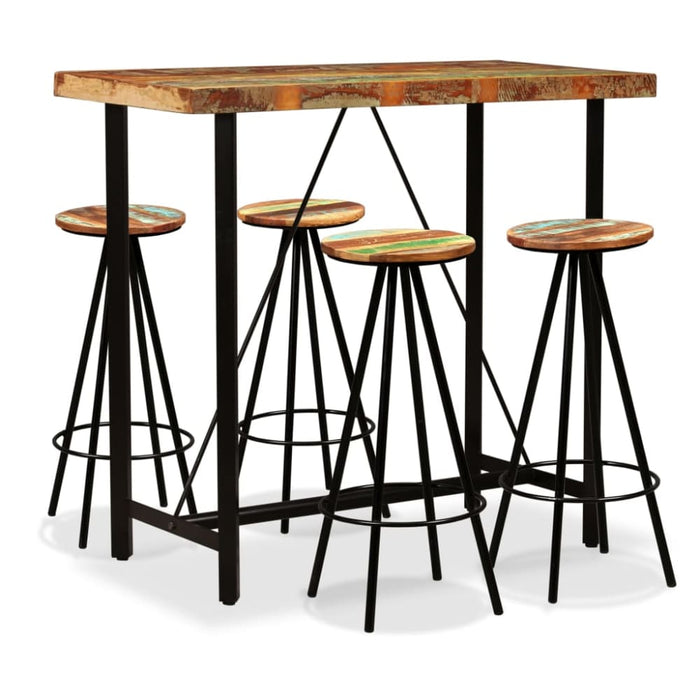 Bar Set 5 Pieces Solid Wood Reclaimed Xipoat