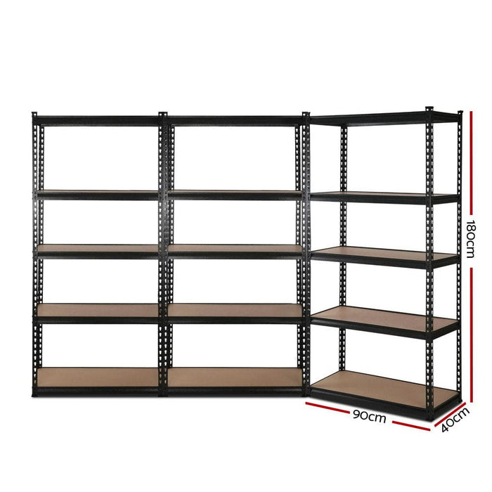 3x1.8m 5-shelves Steel Warehouse Shelving Racking Garage