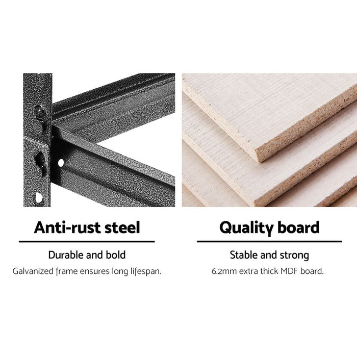 2x1.8m 5-shelves Steel Warehouse Shelving Racking Garage