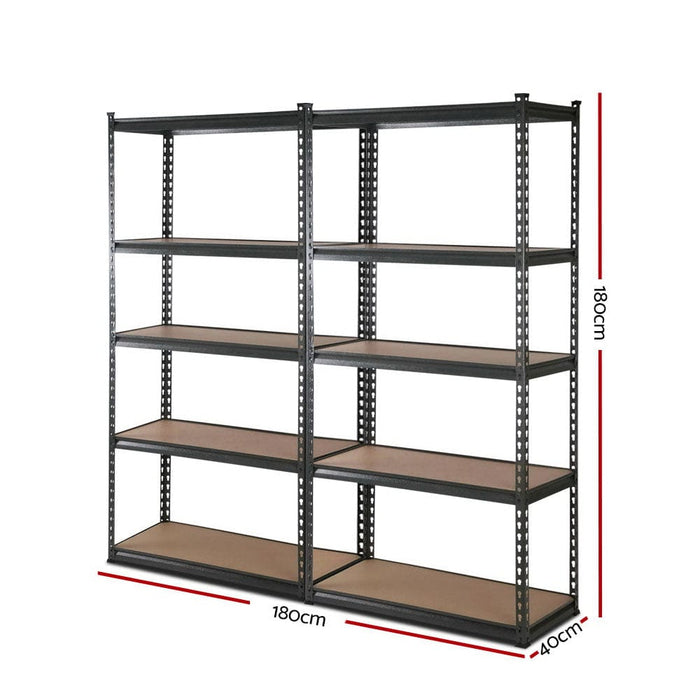 2x1.8m 5-shelves Steel Warehouse Shelving Racking Garage