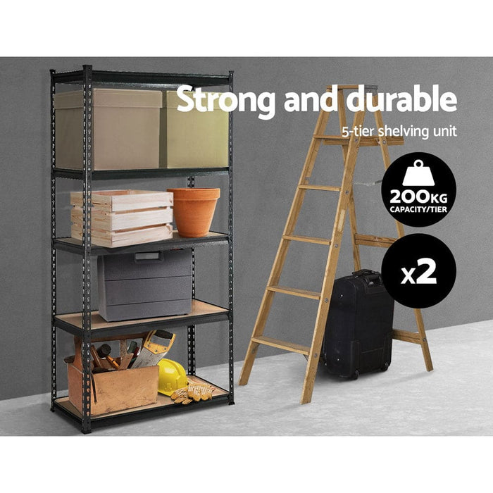 2x1.8m 5-shelves Steel Warehouse Shelving Racking Garage