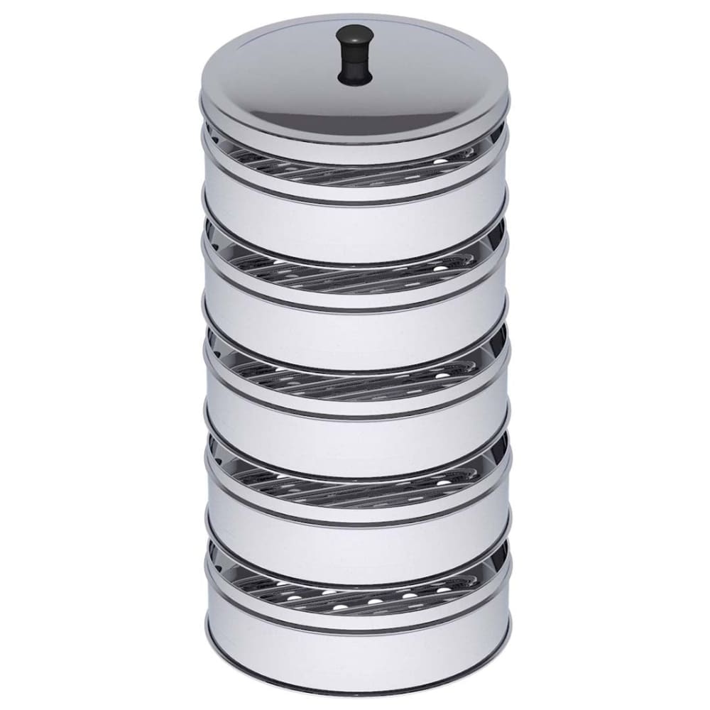 5 Tier 22cm Stainless Steel Steamers With Lid Work Inside