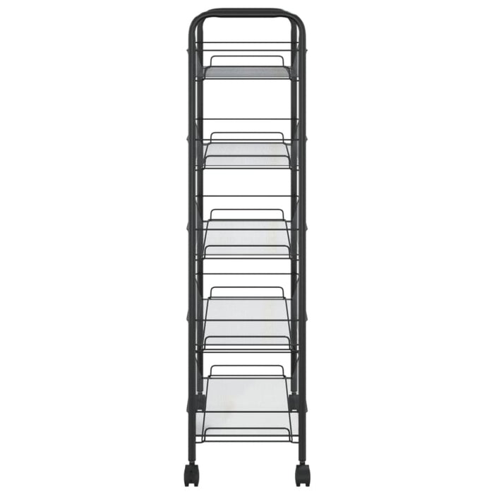5-tier Kitchen Trolley Black 46x26x105 Cm Iron Ttltxn
