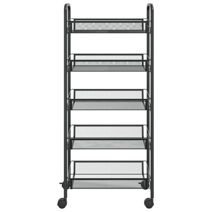 5-tier Kitchen Trolley Black 46x26x105 Cm Iron Ttltxn