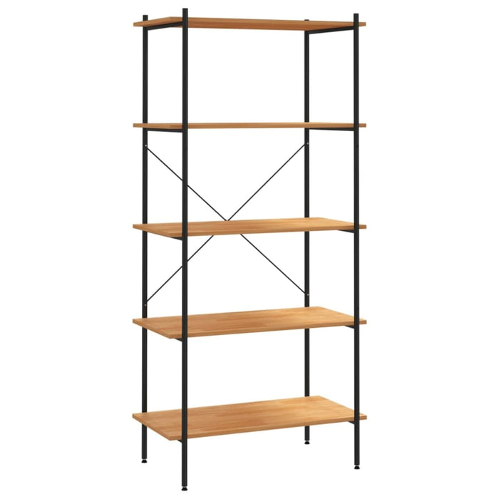 5-tier Shelving Unit Black and Oak 80x40x163 Cm Ttltan