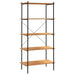 5-tier Shelving Unit Black and Oak 80x40x163 Cm Ttltan