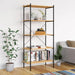 5-tier Shelving Unit Black and Oak 80x40x163 Cm Ttltan